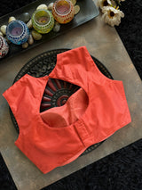 Rust Silk Closed Shoulder blouse 36