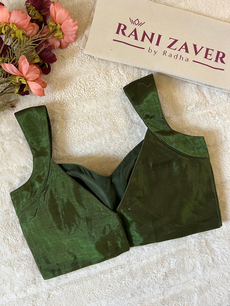 Bottle green Tissue  Blouse 38
