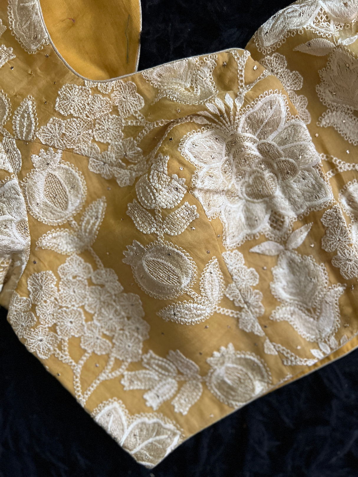 Mustard Yellow Embroidered Blouse 38