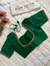 Green Raw Silk Blouse 38
