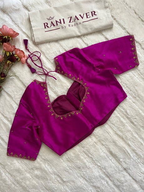 Magenta Raw Silk Blouse 38
