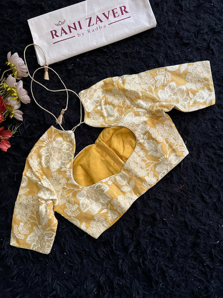 Mustard Yellow Embroidered Blouse 38