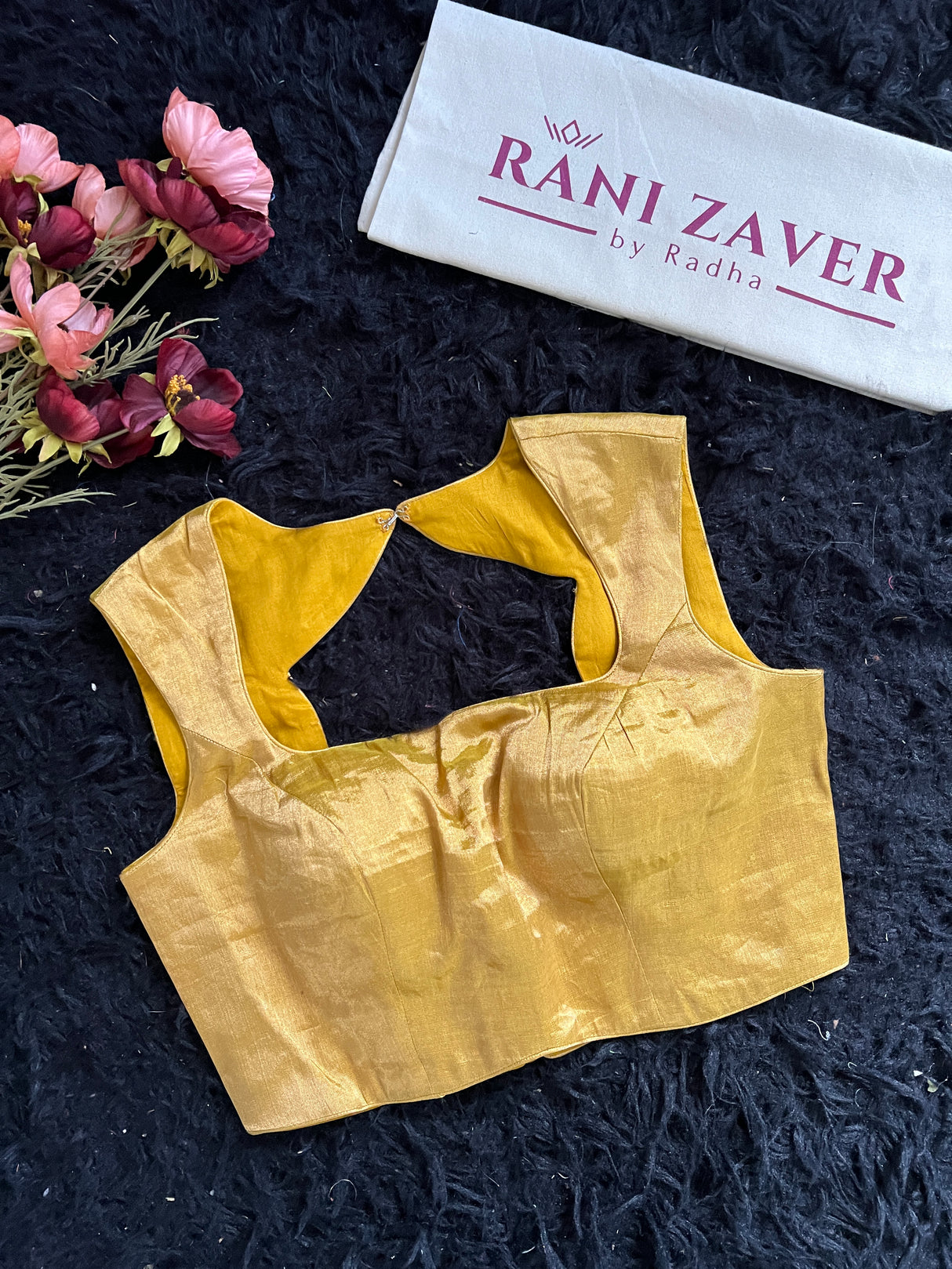 Mustard yellow Gold Tissue Blouse 34