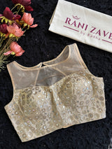 Mirror Work Beige Gold  Blouse 36