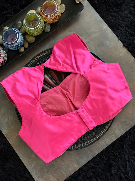 Pink Silk Closed Shoulder blouse 38