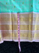 Turquoise Light Pink Gadwal Handloom Pure Silk