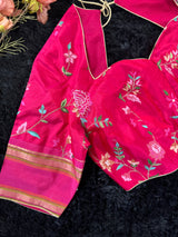 Rani Pink Cross Stitch Floral Embroidered Blouse 38