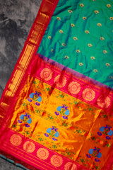 Maharani Paithani Handloom Kadiyal Pure Silk saree