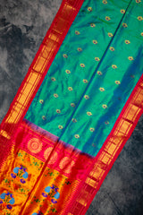 Maharani Paithani Handloom Kadiyal Pure Silk saree