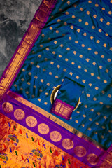 Maharani Paithani Handloom Kadiyal Pure Silk saree