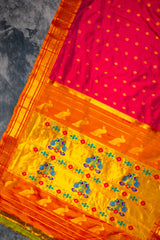 Maharani Paithani Handloom Kadiyal Pure Silk saree 