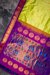 Maharani Paithani Handloom Kadiyal Pure Silk saree 