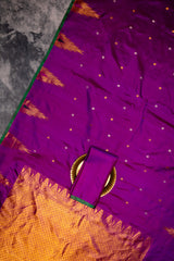 Gadwal Pure Silk saree Purple Temple