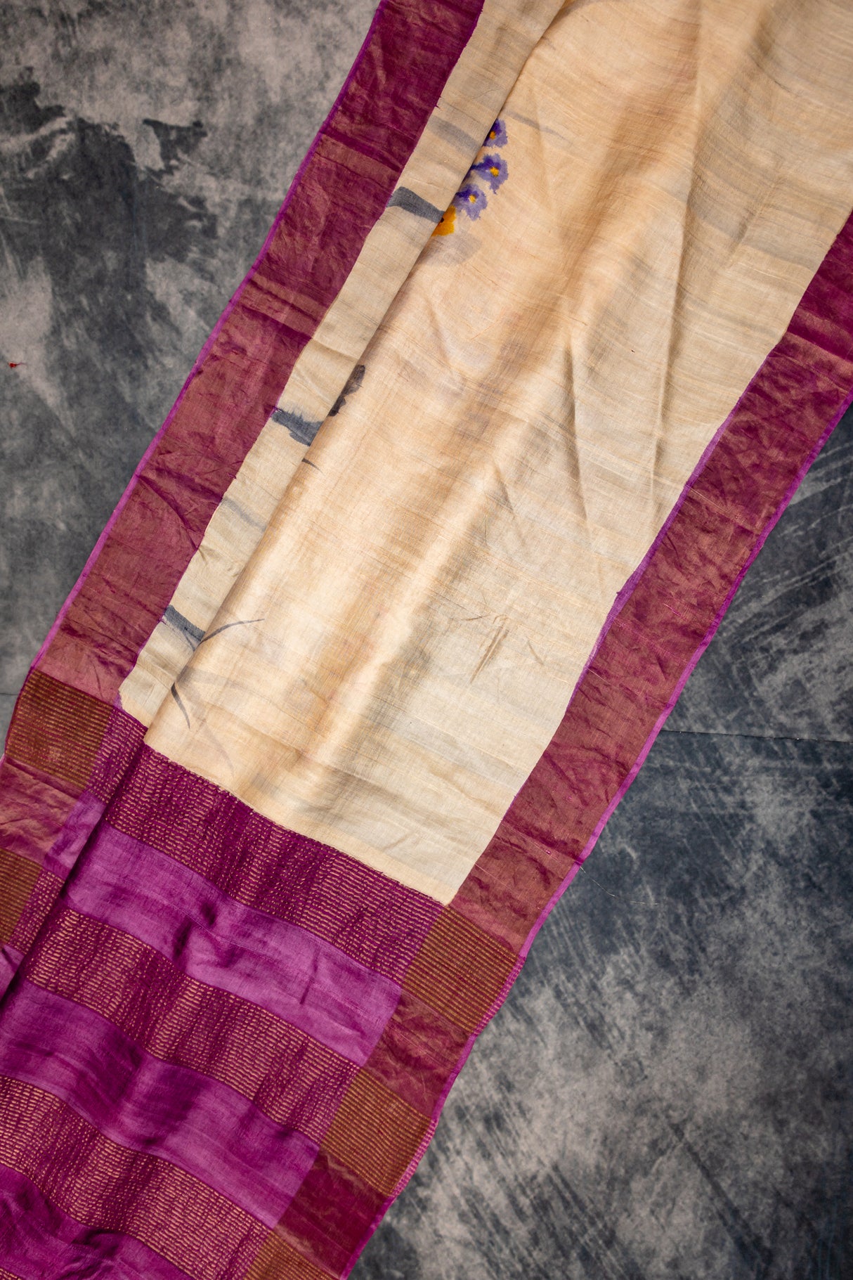 Hand Painted Tussar Silk