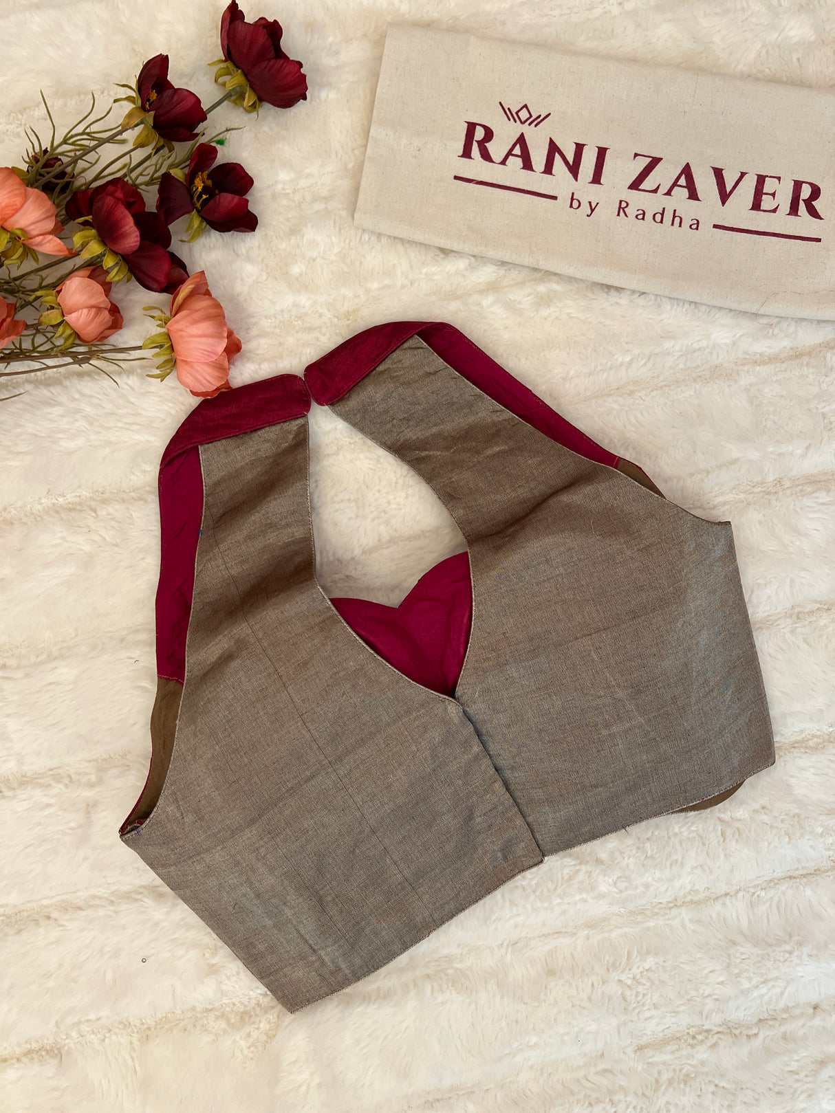 Silver wine Tissue Pattu Silk