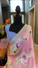 Floral Georgette with Sequins - Lilac shades