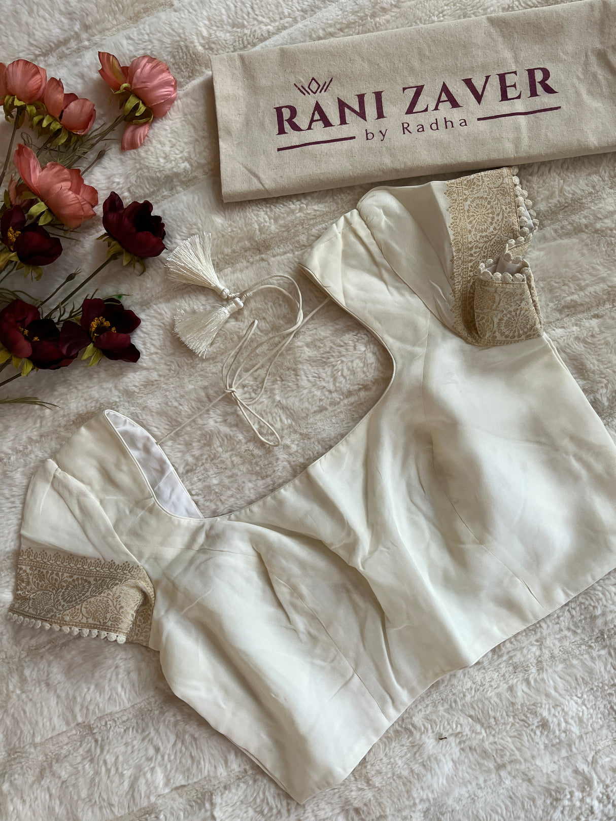 Ivory Floral Banaras Georgette with Blouse