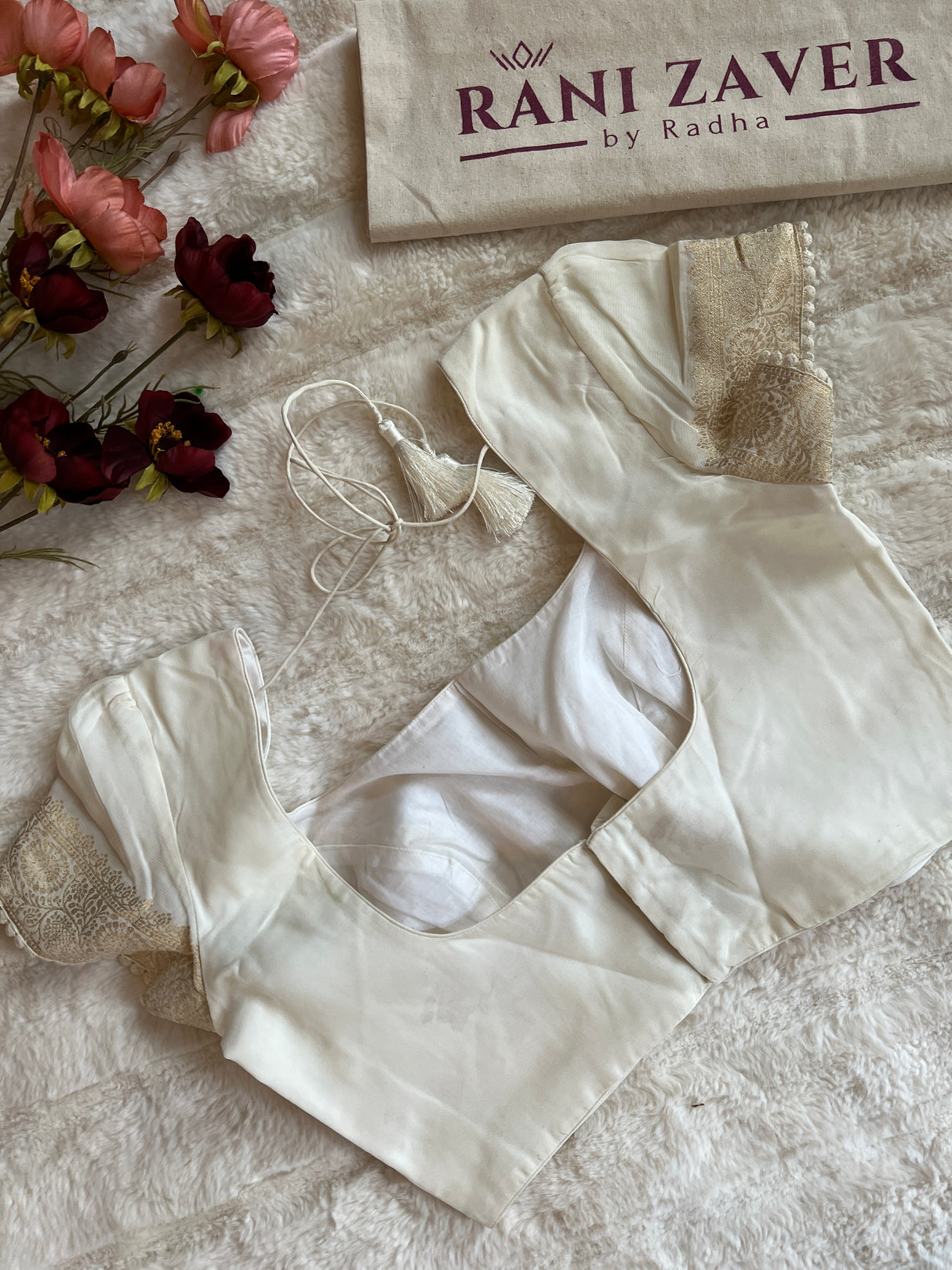 Ivory Floral Banaras Georgette with Blouse