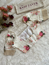 Ivory Floral Banaras Georgette with Floral Blouse