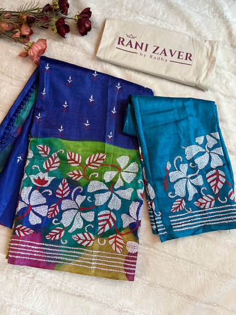 Hand Katha Stitch Tussar Silk