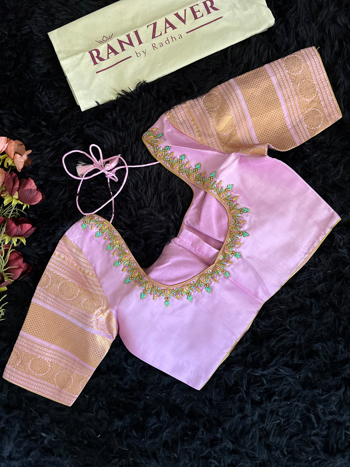 Blue Pink Gadwal Kanchi Pure Silk
