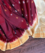 Maroon Beige Gadwal Kanchi Pure Silk
