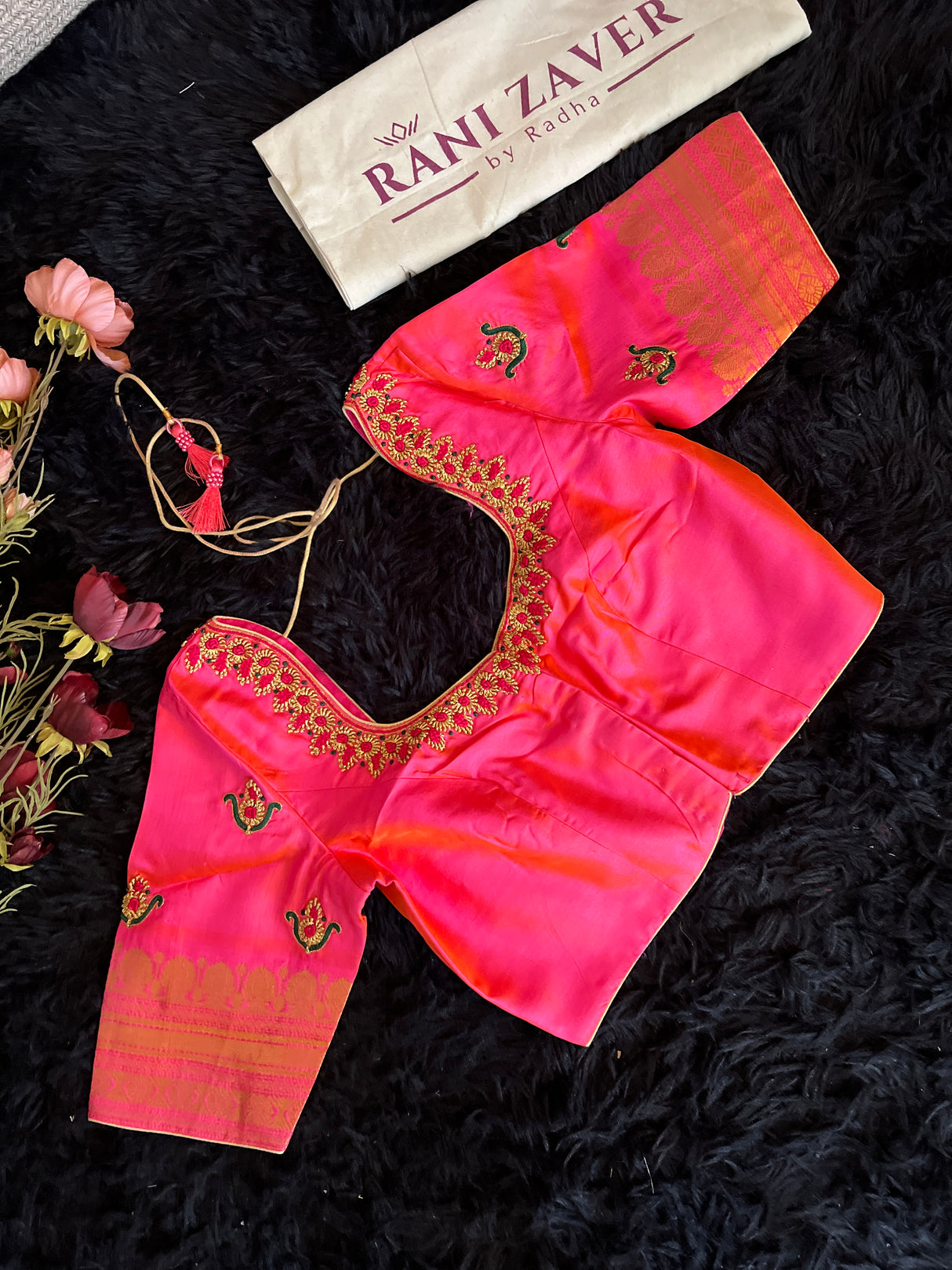 Green Stripes Hot Pink Gadwal Kanchi Pure Silk
