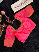 Green Stripes Hot Pink Gadwal Kanchi Pure Silk