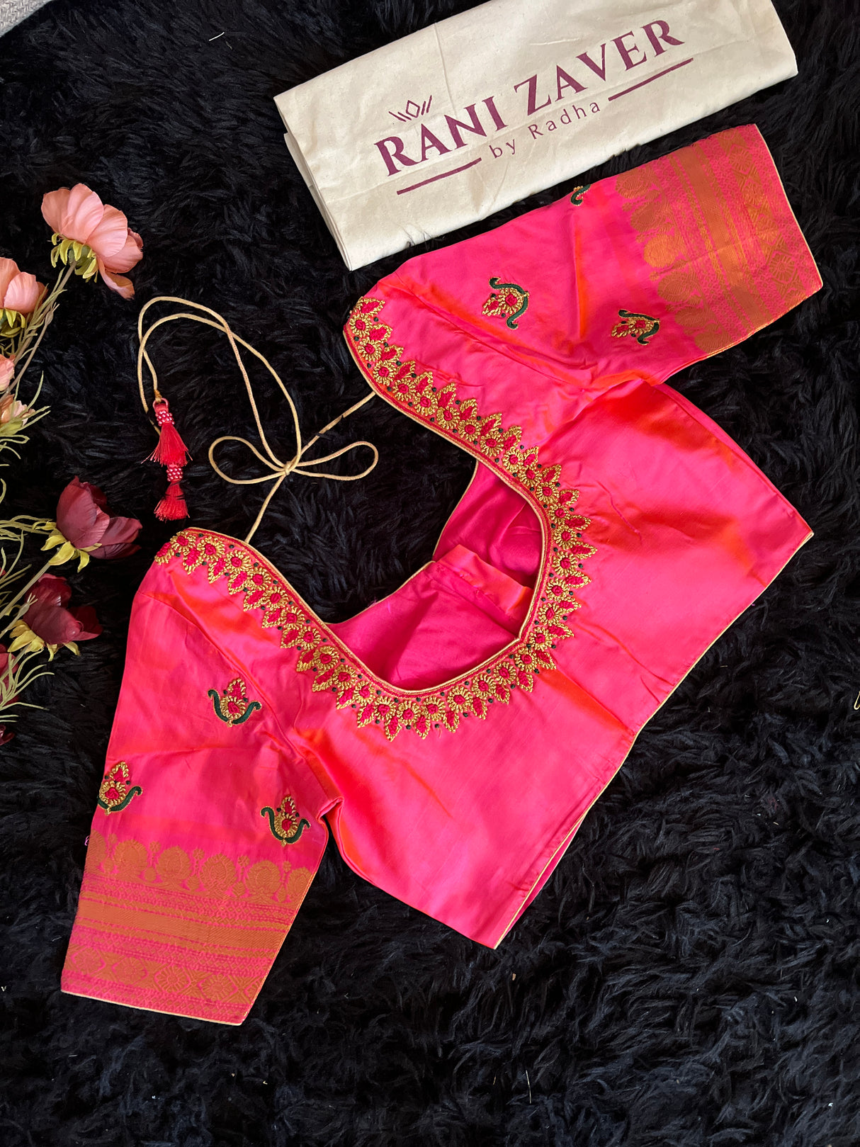 Green Stripes Hot Pink Gadwal Kanchi Pure Silk