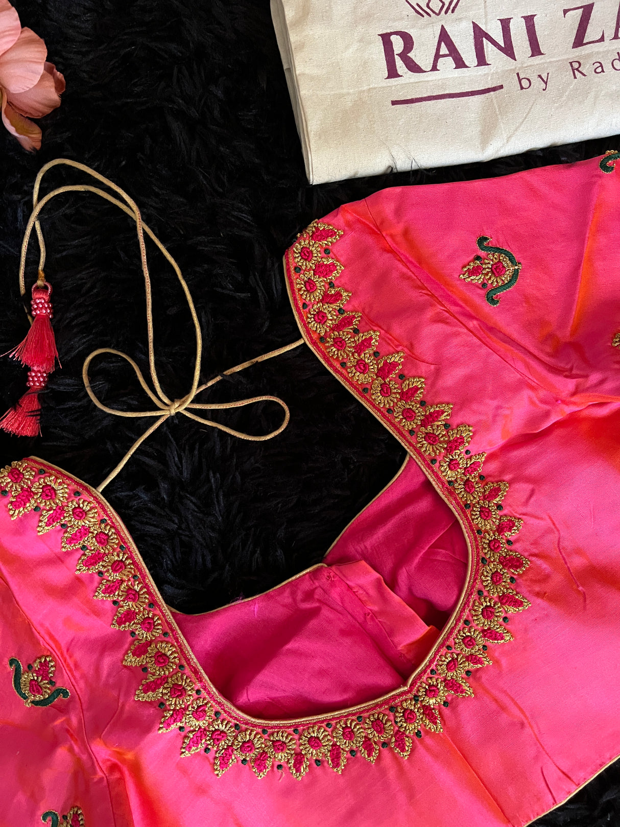 Green Stripes Hot Pink Gadwal Kanchi Pure Silk