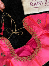 Green Stripes Hot Pink Gadwal Kanchi Pure Silk
