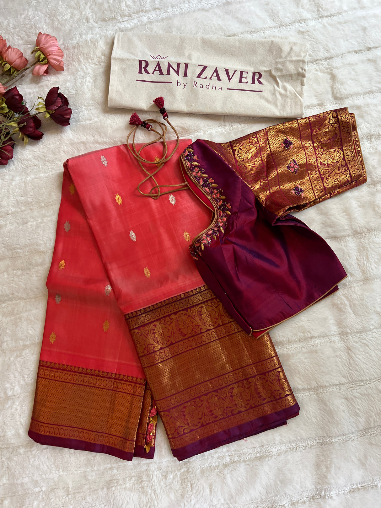 Kanakambaram Wine Gadwal Kanchi Pure Silk