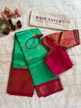 Green Rani Pink Gadwal Kanchi Pure Silk
