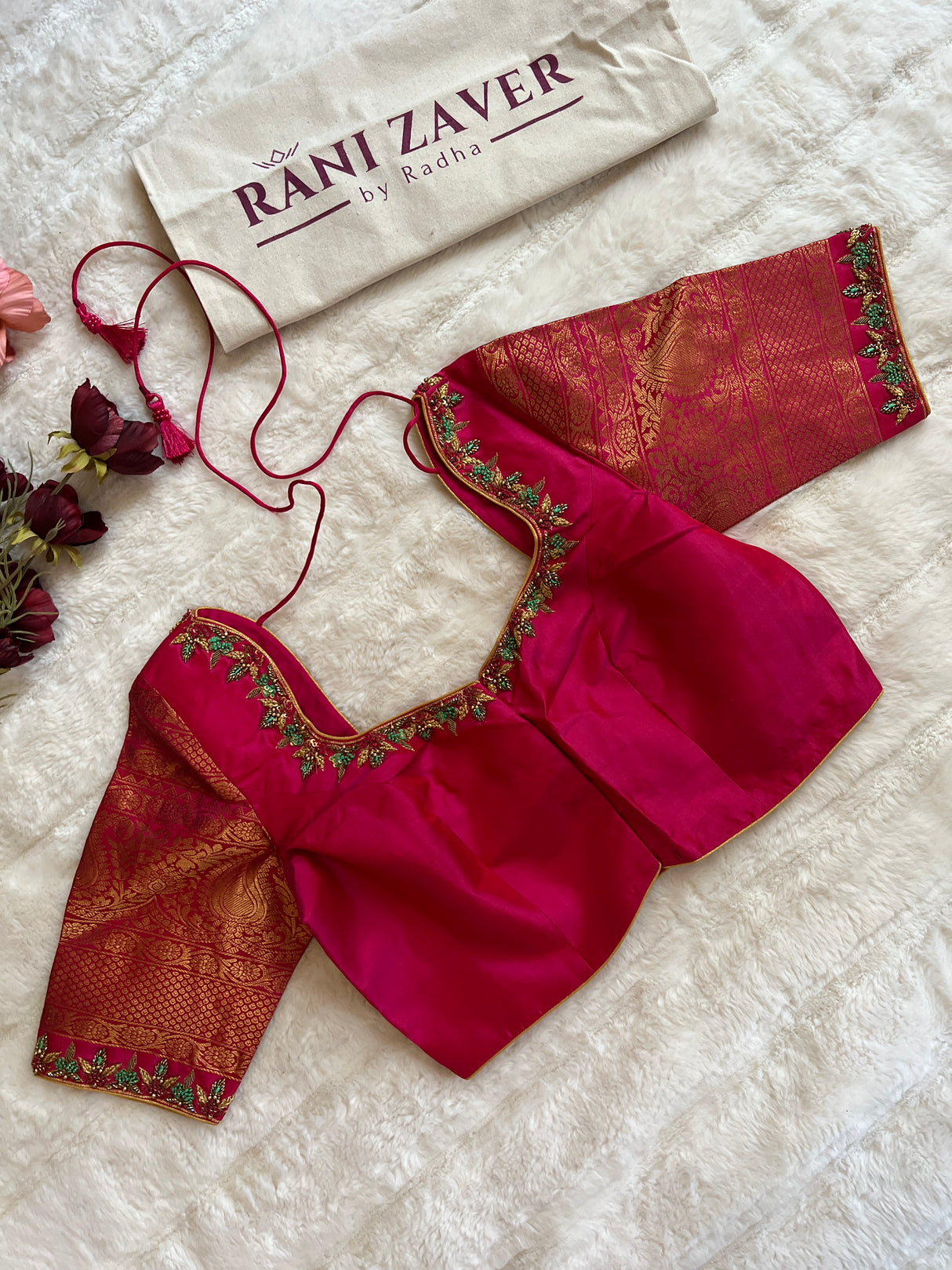 Green Rani Pink Gadwal Kanchi Pure Silk