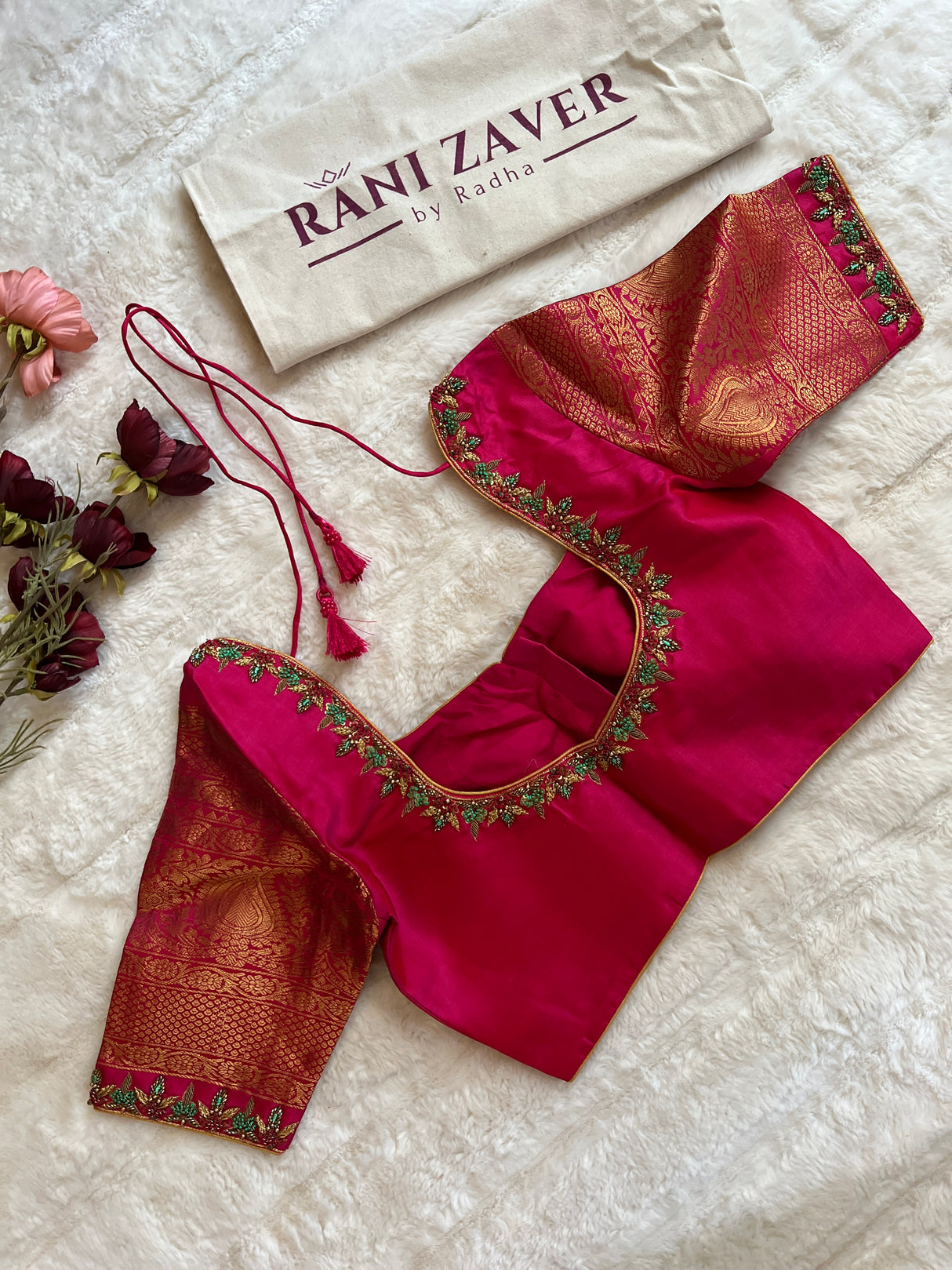 Green Rani Pink Gadwal Kanchi Pure Silk
