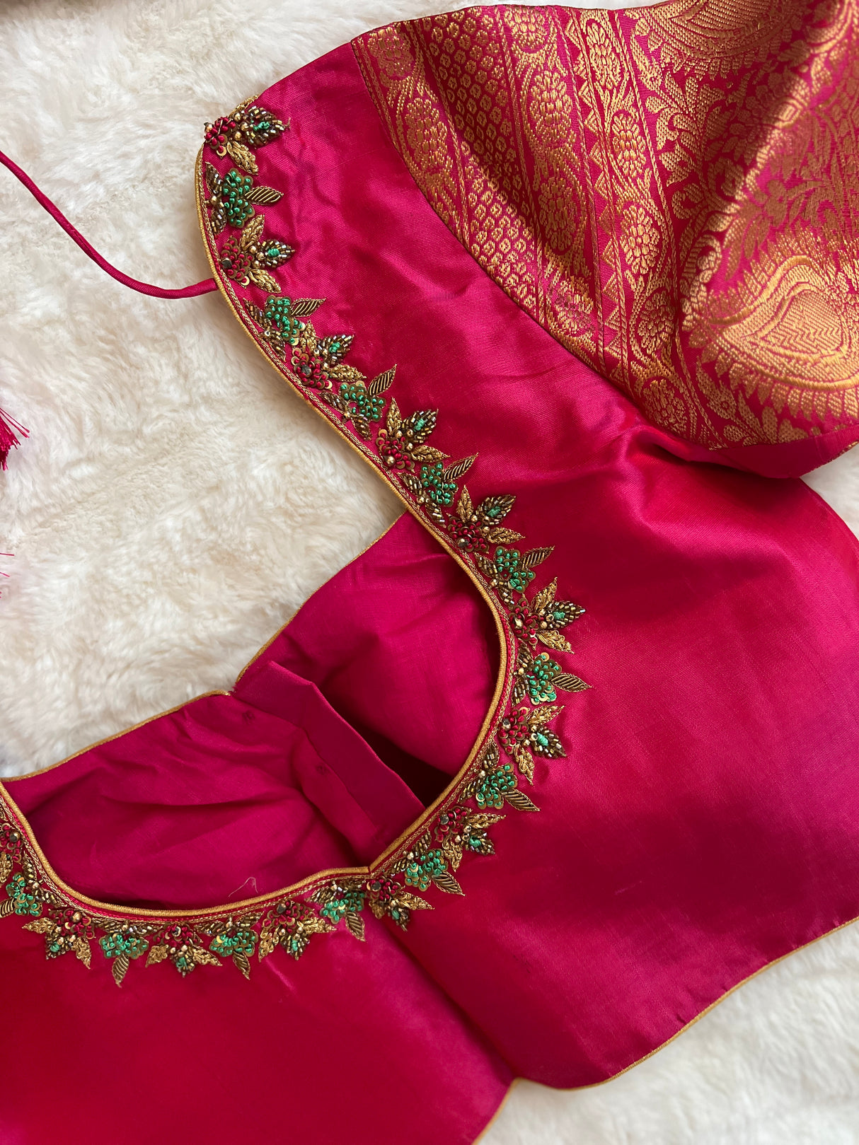 Green Rani Pink Gadwal Kanchi Pure Silk