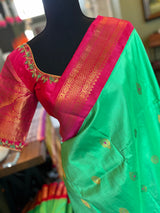 Green Rani Pink Gadwal Kanchi Pure Silk