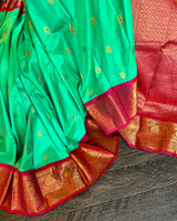 Green Rani Pink Gadwal Kanchi Pure Silk