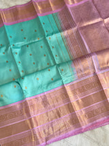 Blue Pink Gadwal Kanchi Pure Silk
