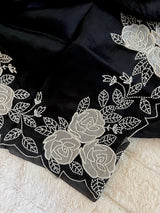 Black Ivory Applique Organza