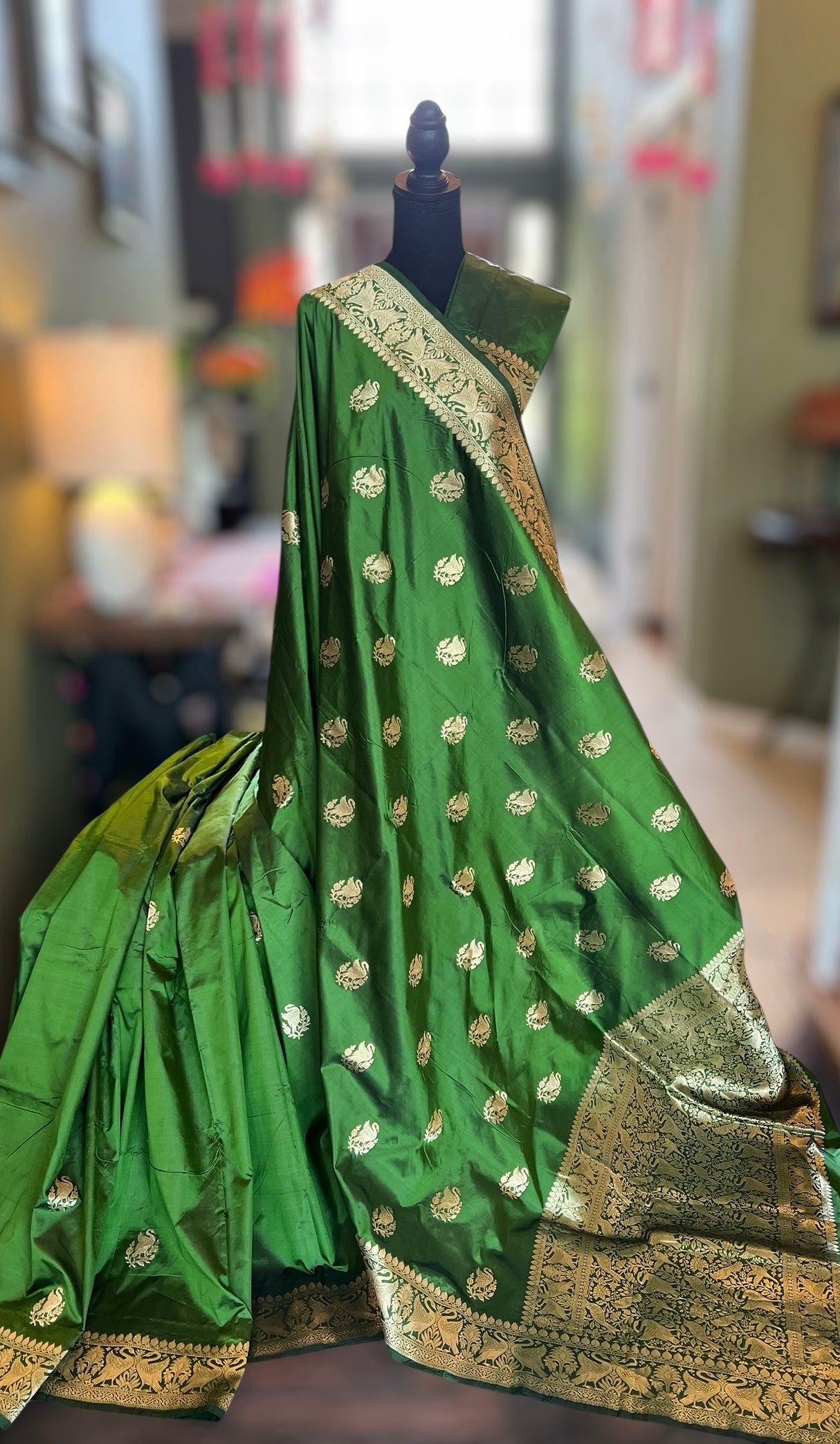 Green Banaras Kaduwa Katan Silk