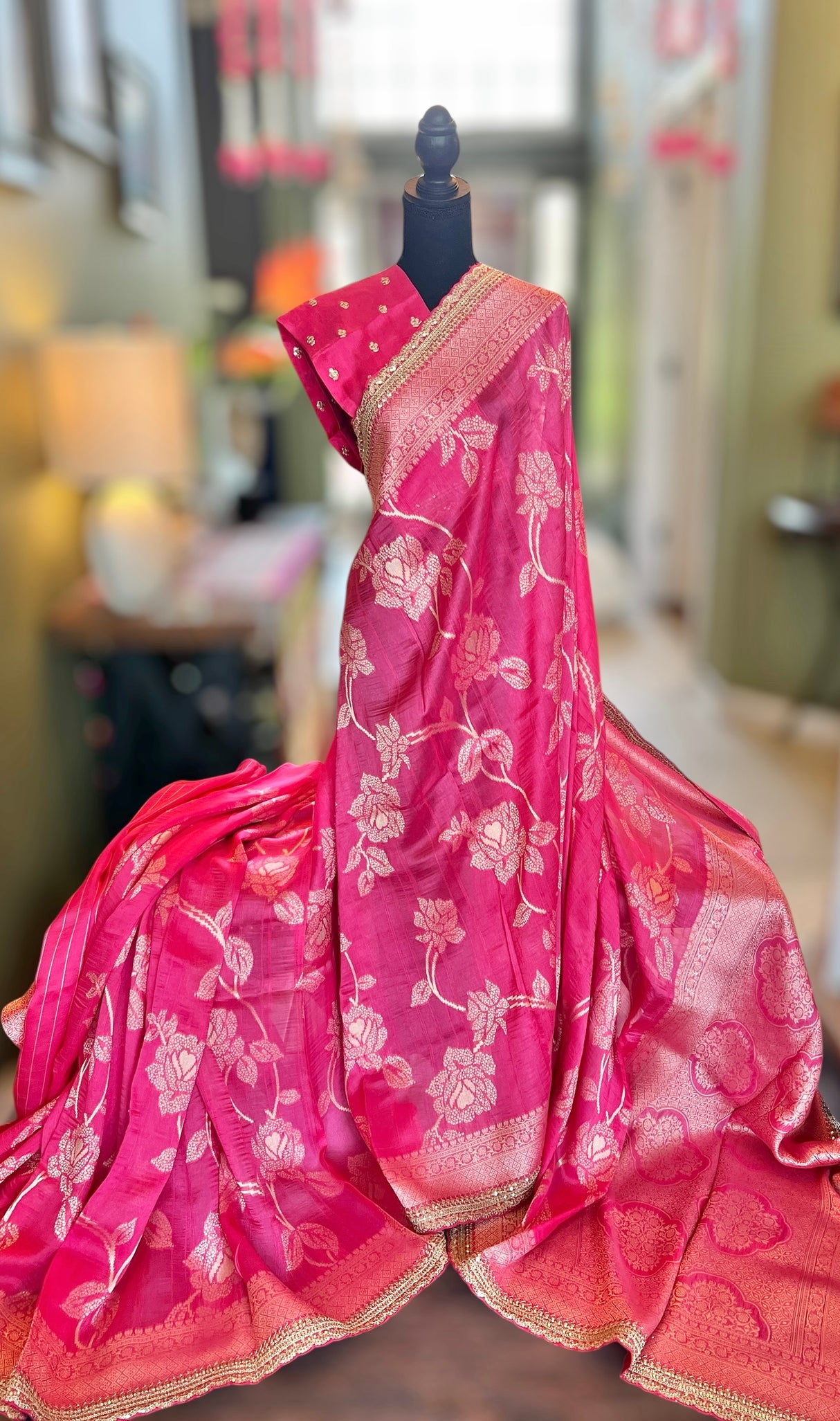 Pink Munga Banarasi Silk