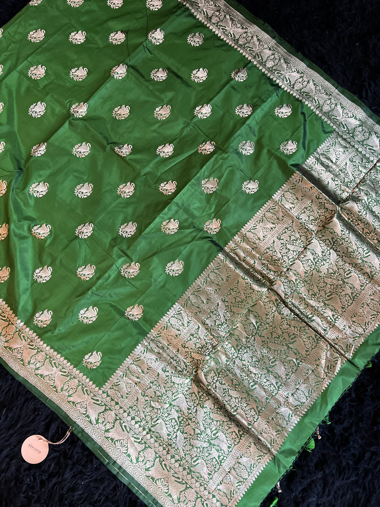 Green Banaras Kaduwa Katan Silk