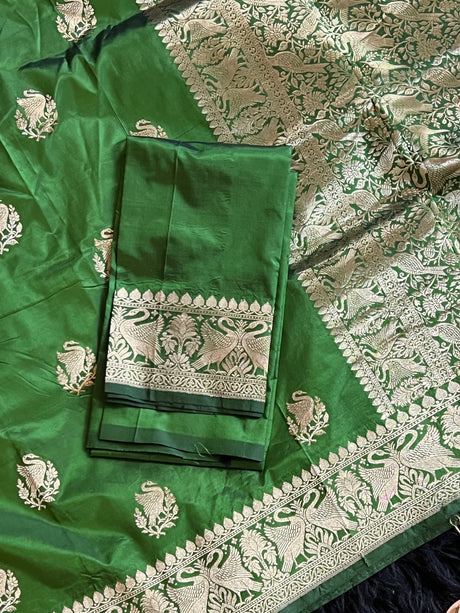 Green Banaras Kaduwa Katan Silk