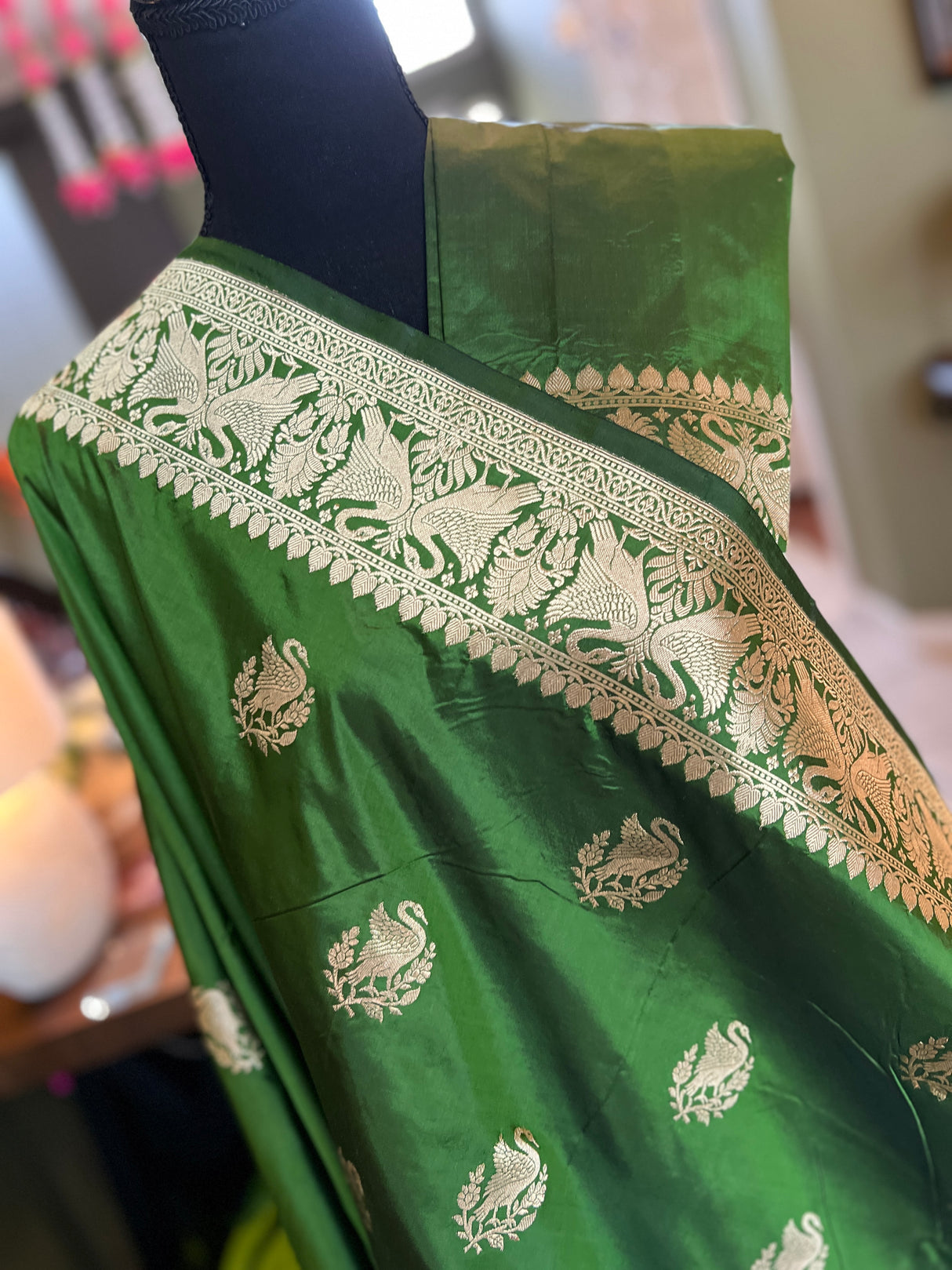 Green Banaras Kaduwa Katan Silk