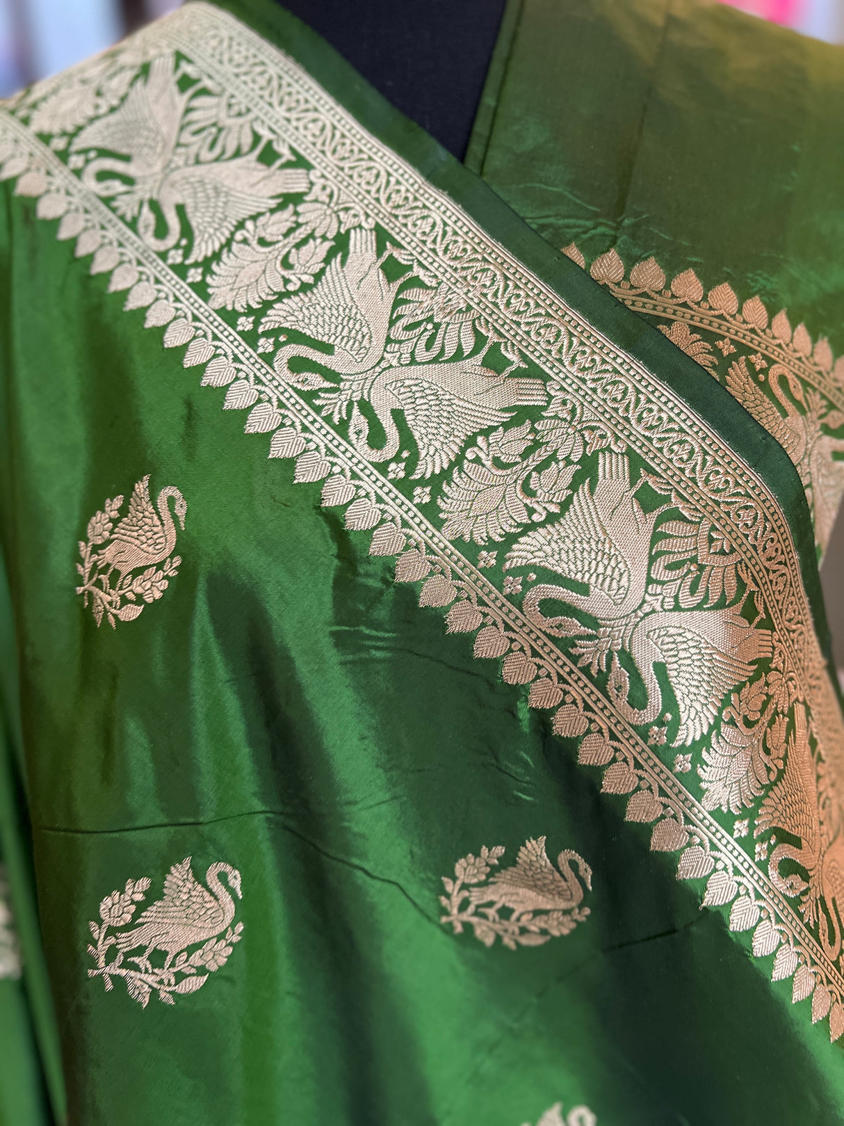 Green Banaras Kaduwa Katan Silk