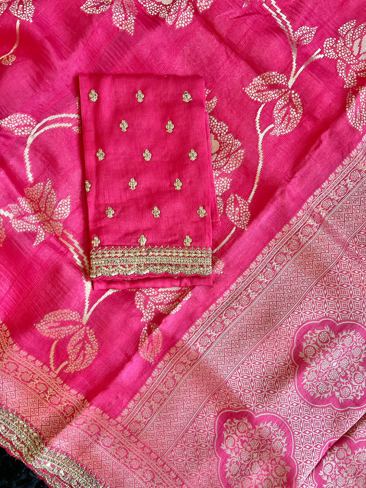 Pink Munga Banarasi Silk