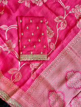 Pink Munga Banarasi Silk