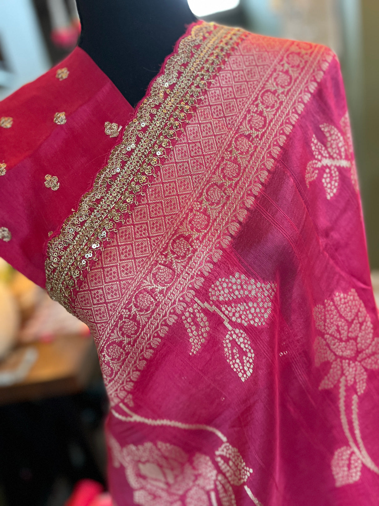 Pink Munga Banarasi Silk