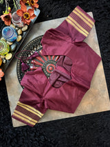 Rust Ikkat Pure Silk Handloom